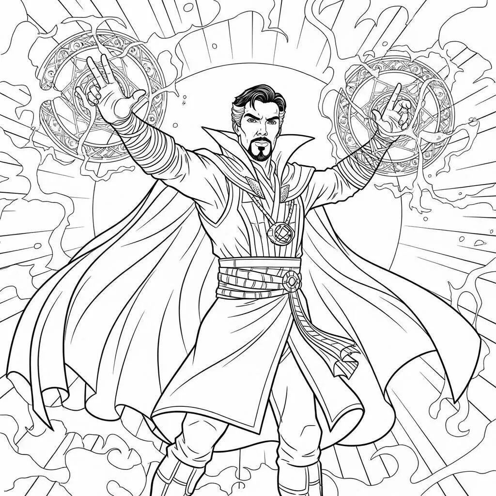 Desenho do Dr Estranho Vingadores para Colorir
