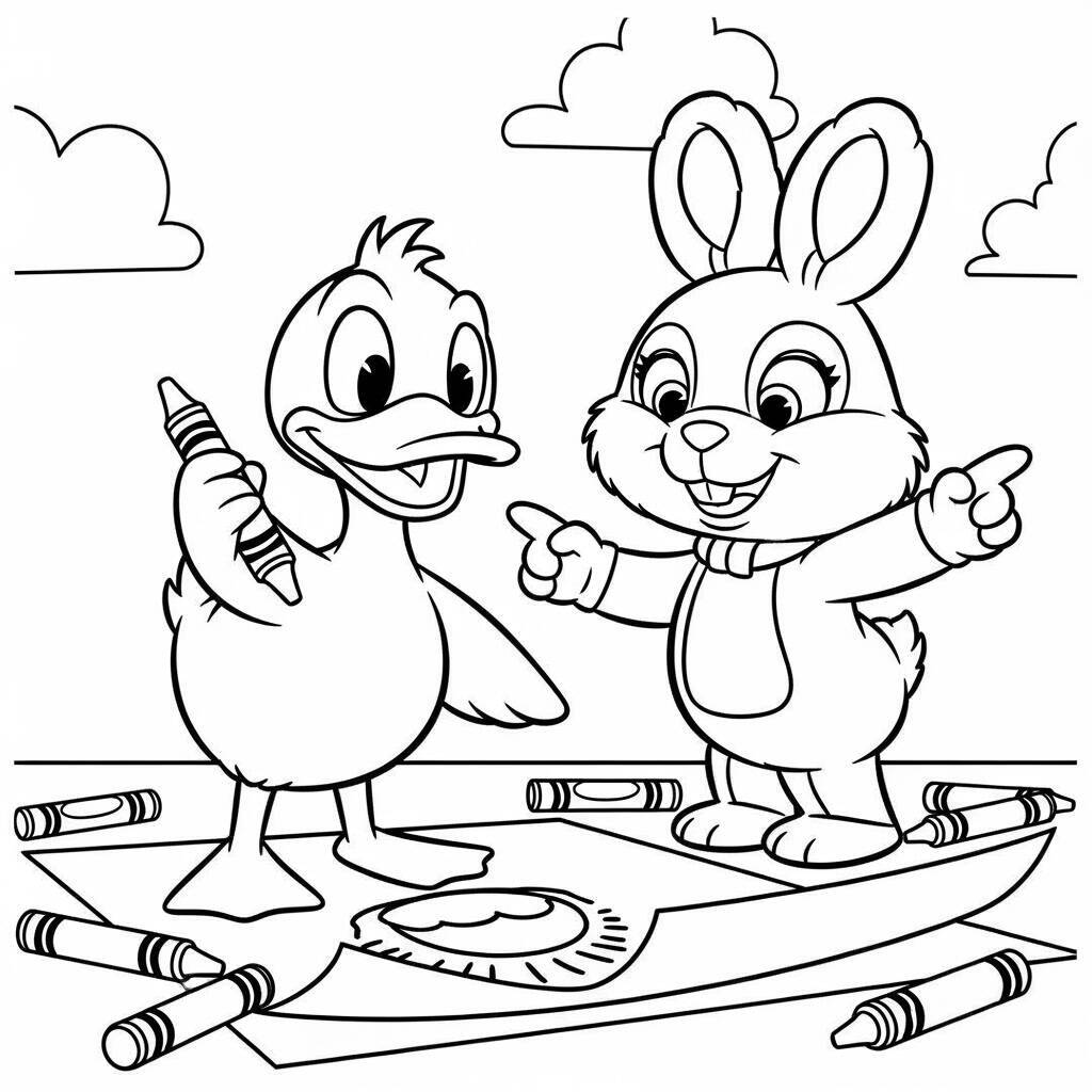 Desenho do Ducky e Bunny do Toy Story para Colorir