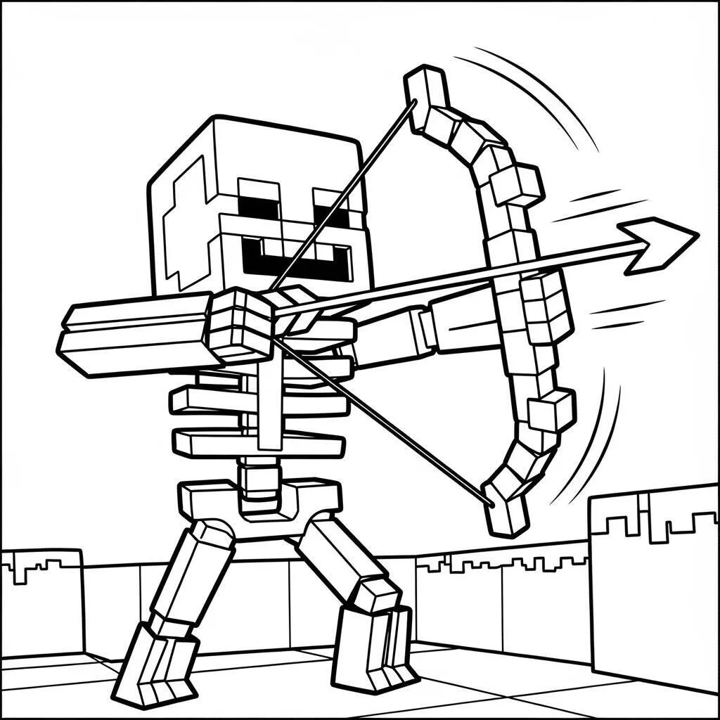 Desenho do Esqueleto de Minecraft para Colorir