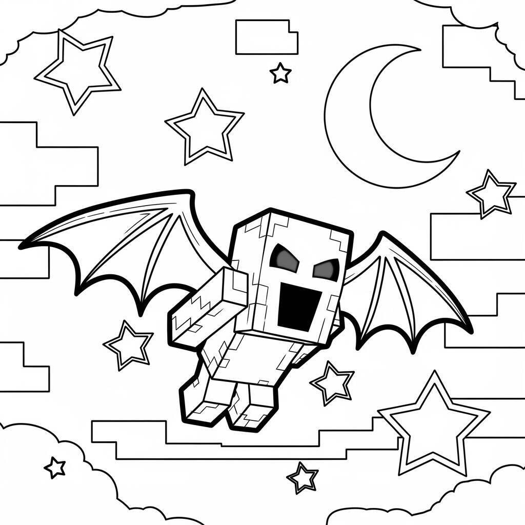 Desenho do Fantasma de Minecraft para Colorir