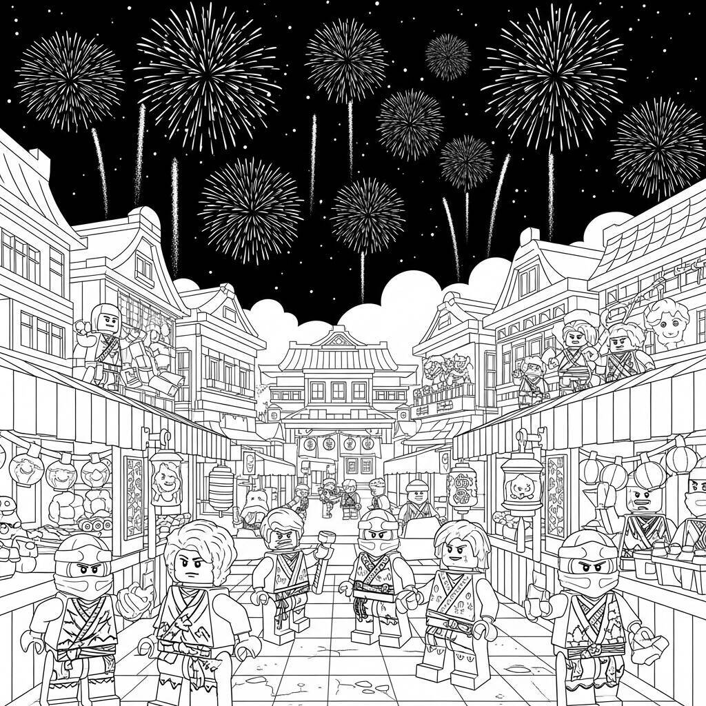 Desenho do Festival de Lego Ninjago para Colorir