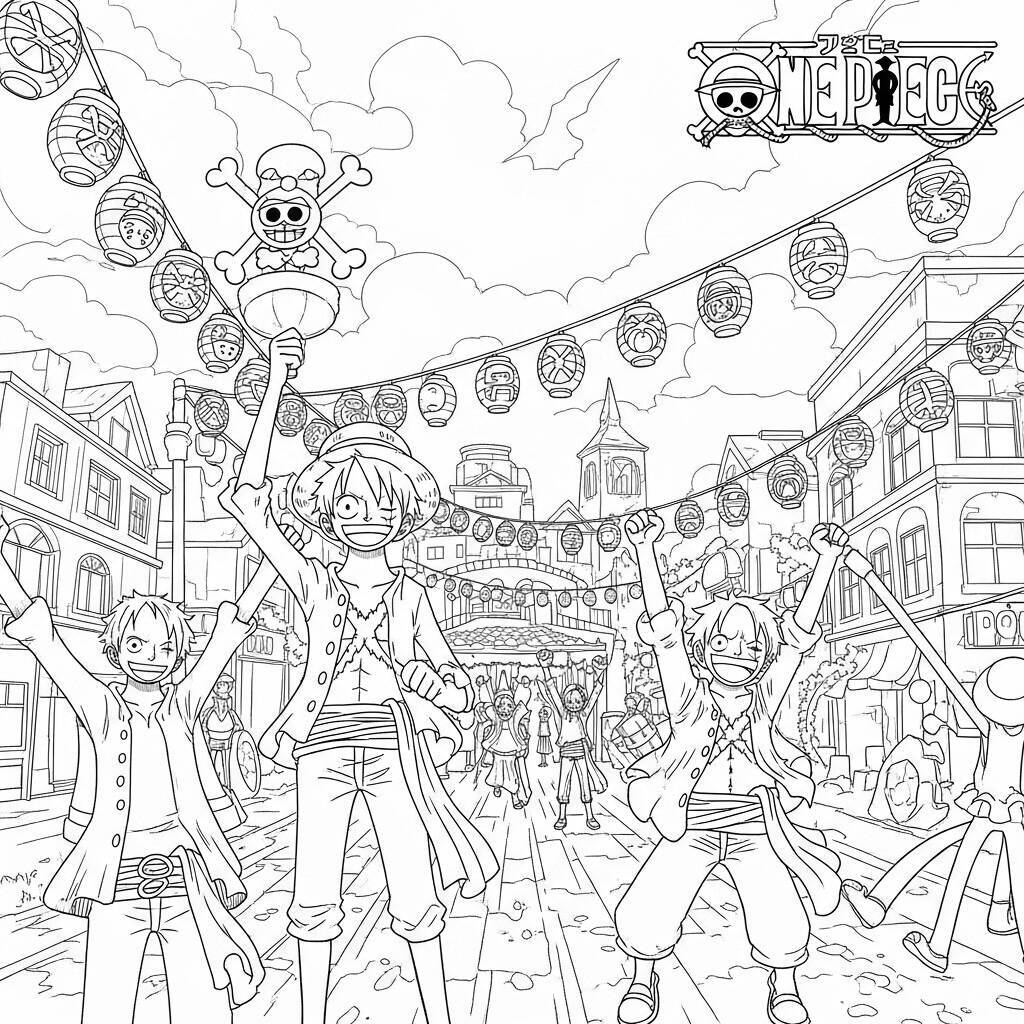 Coloriage du festival One Piece