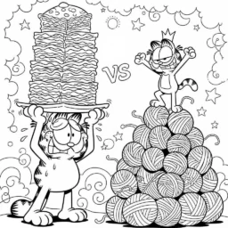 Desenho do Garfield e Nermal para colorir