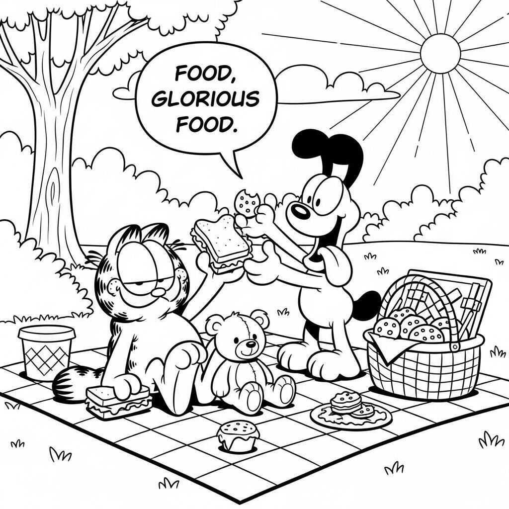Coloriage Garfield et ses amis