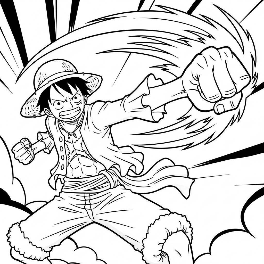 Coloriage Gomu Gomu pas de pistolet