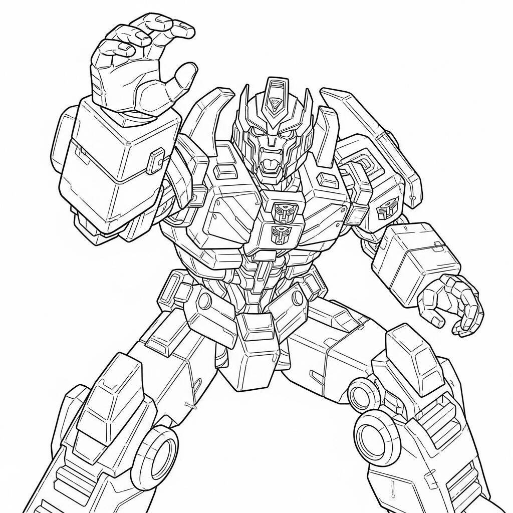 Coloriage de Grimlock rugissant pour Colorier