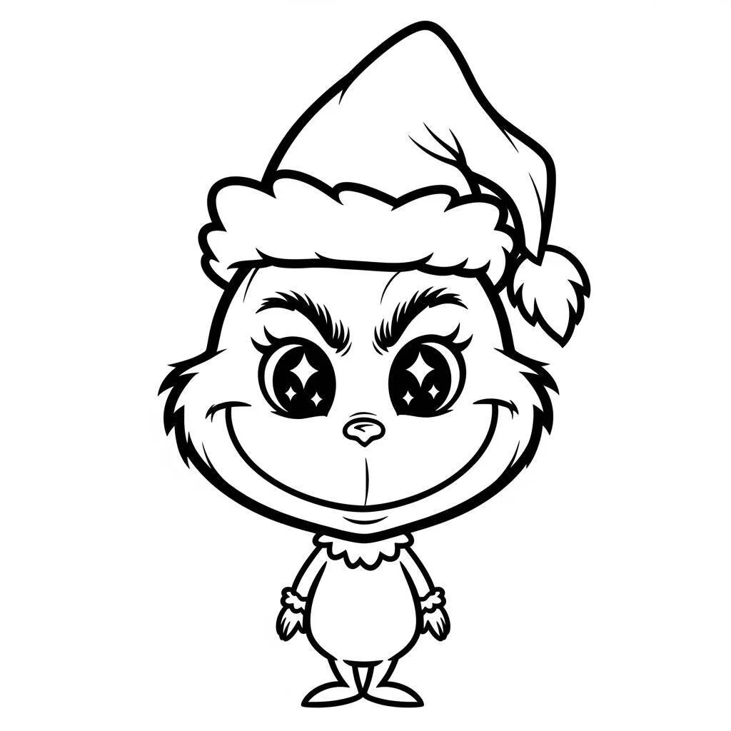 Desenho do Grinch Kawaii para Colorir