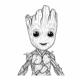 Desenho do Groot Vingadores para Colorir