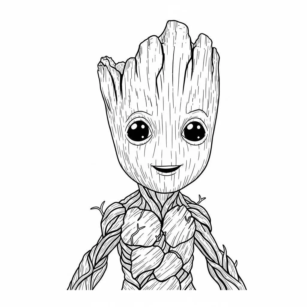 Desenho-do-Groot-Vingadores-para-Colorir Desenho do Groot Vingadores para Colorir