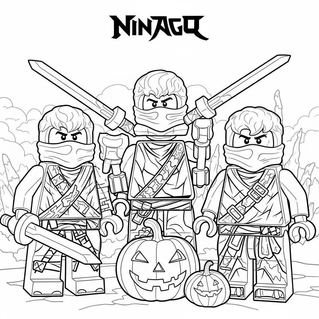 Desenho do Halloween de Lego Ninjago para Colorir