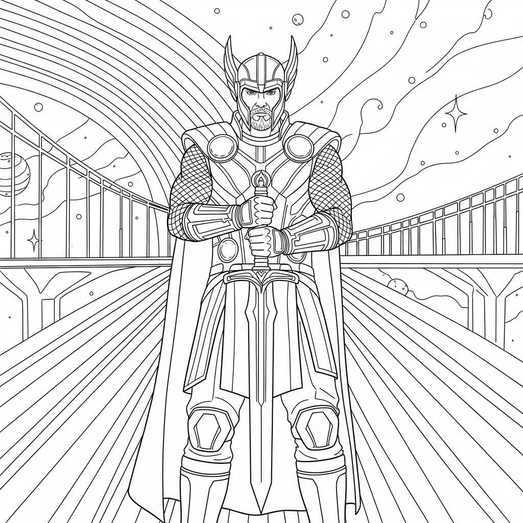 Desenho do Heimdall Vingadores para Colorir