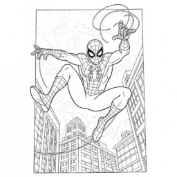 Desenho do Homem Aranha Pulando para Colorir