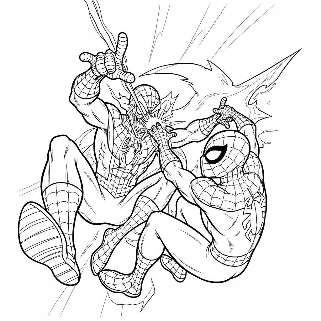 Desenho do Homem Aranha e o Duende Verde para Colorir