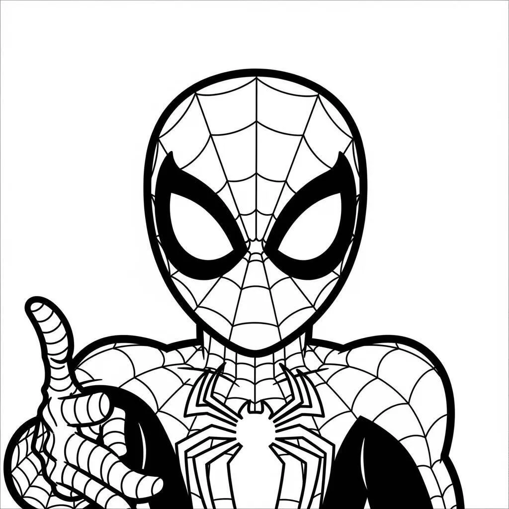 Desenho-do-Homem-Aranha-em-um-Estilo-Simples-para-Colorir Desenho do Homem Aranha em um Estilo Simples para Colorir