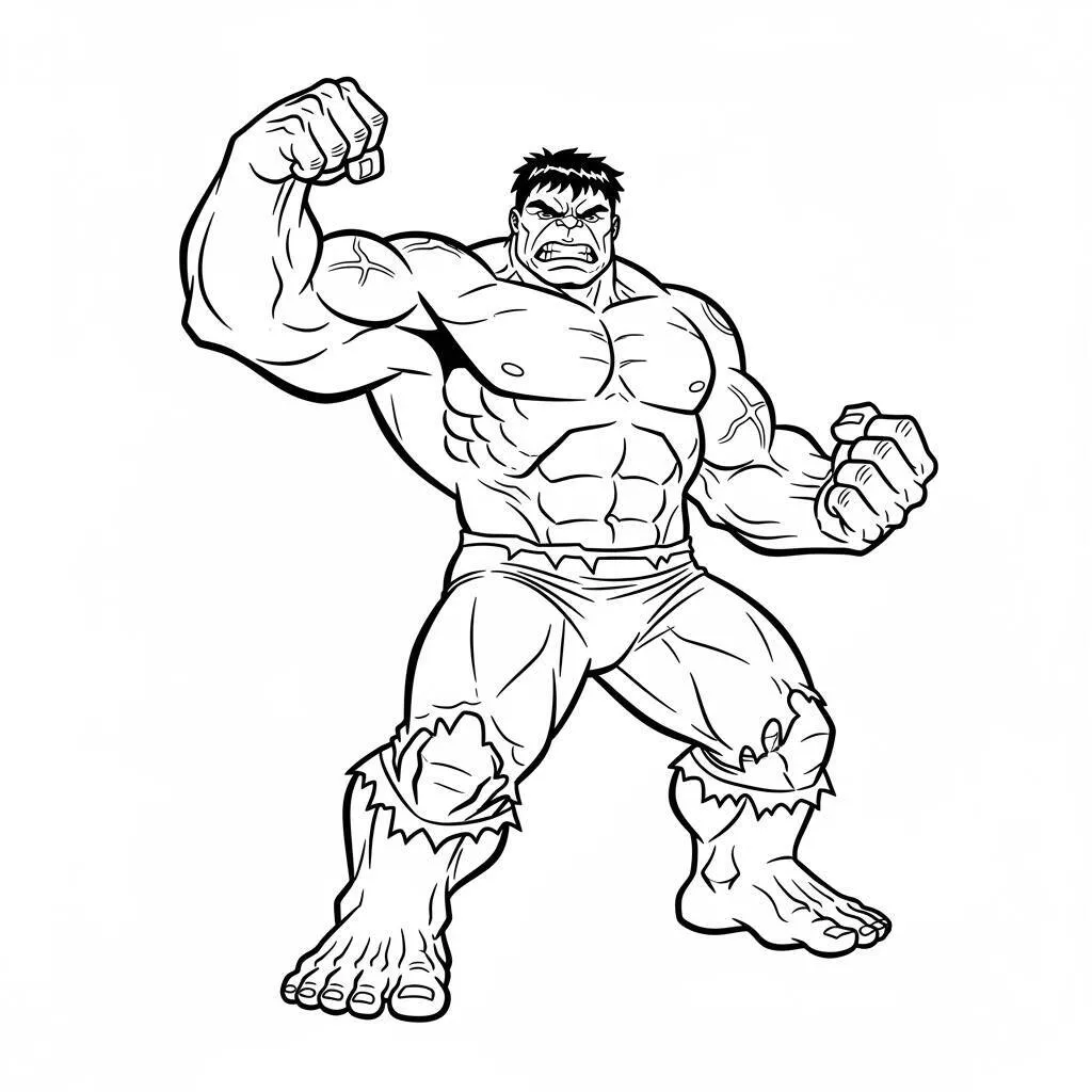 Desenho do Hulk Musculoso para Colorir
