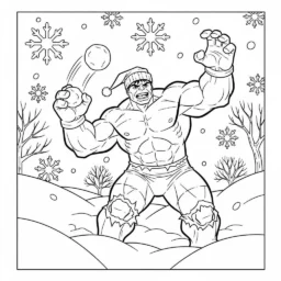 Desenho do Hulk em um Dia de Inverno para Colorir