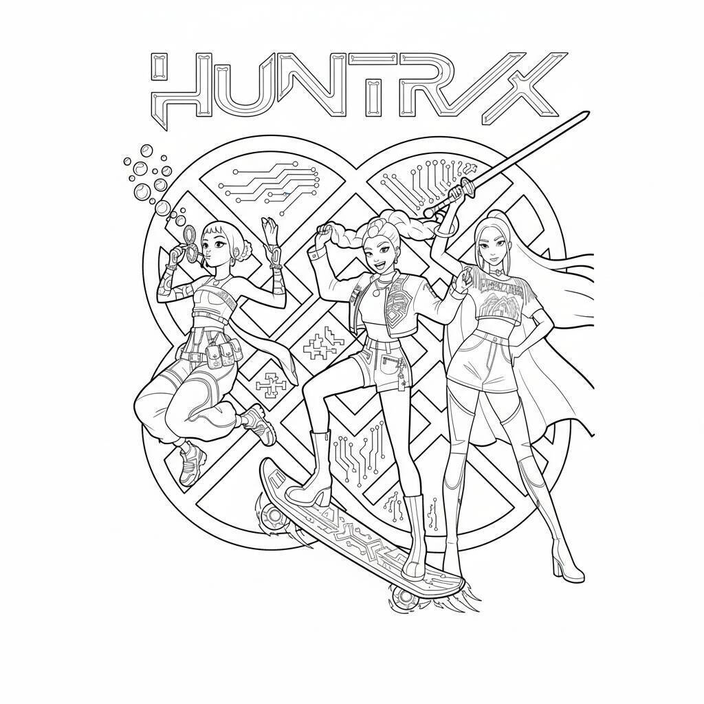 Desenho do Huntrix para colorir