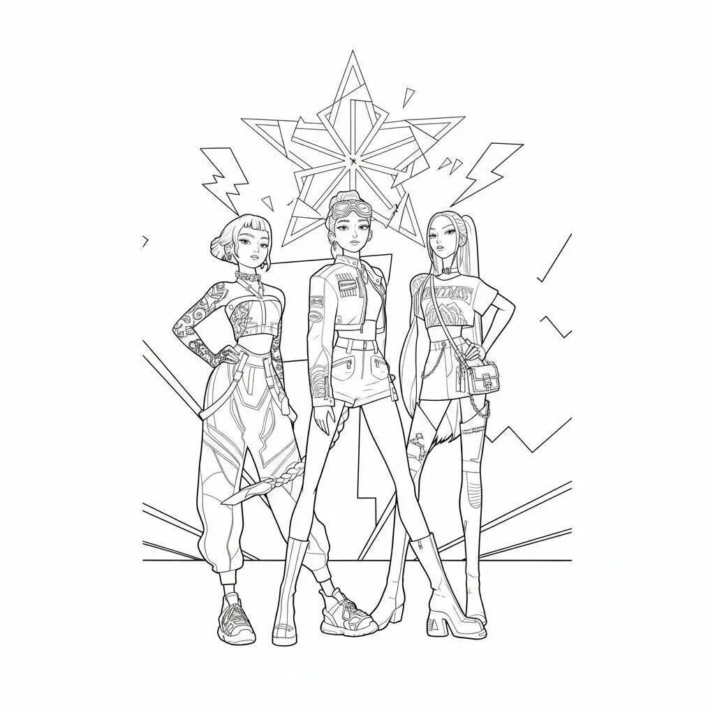 Desenho do Huntrix para colorir