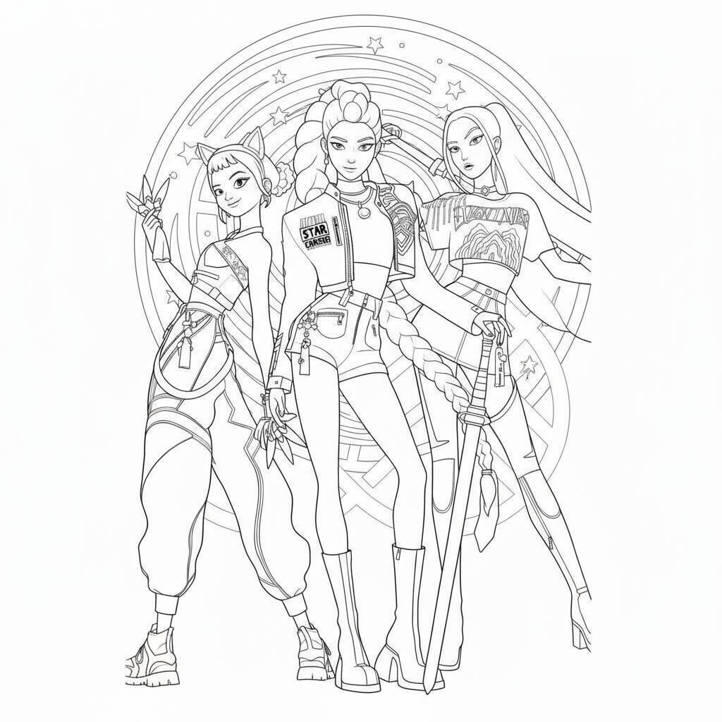 Desenho do Huntrix para colorir