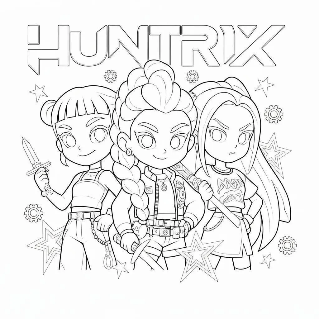 Desenho do Huntrix para colorir