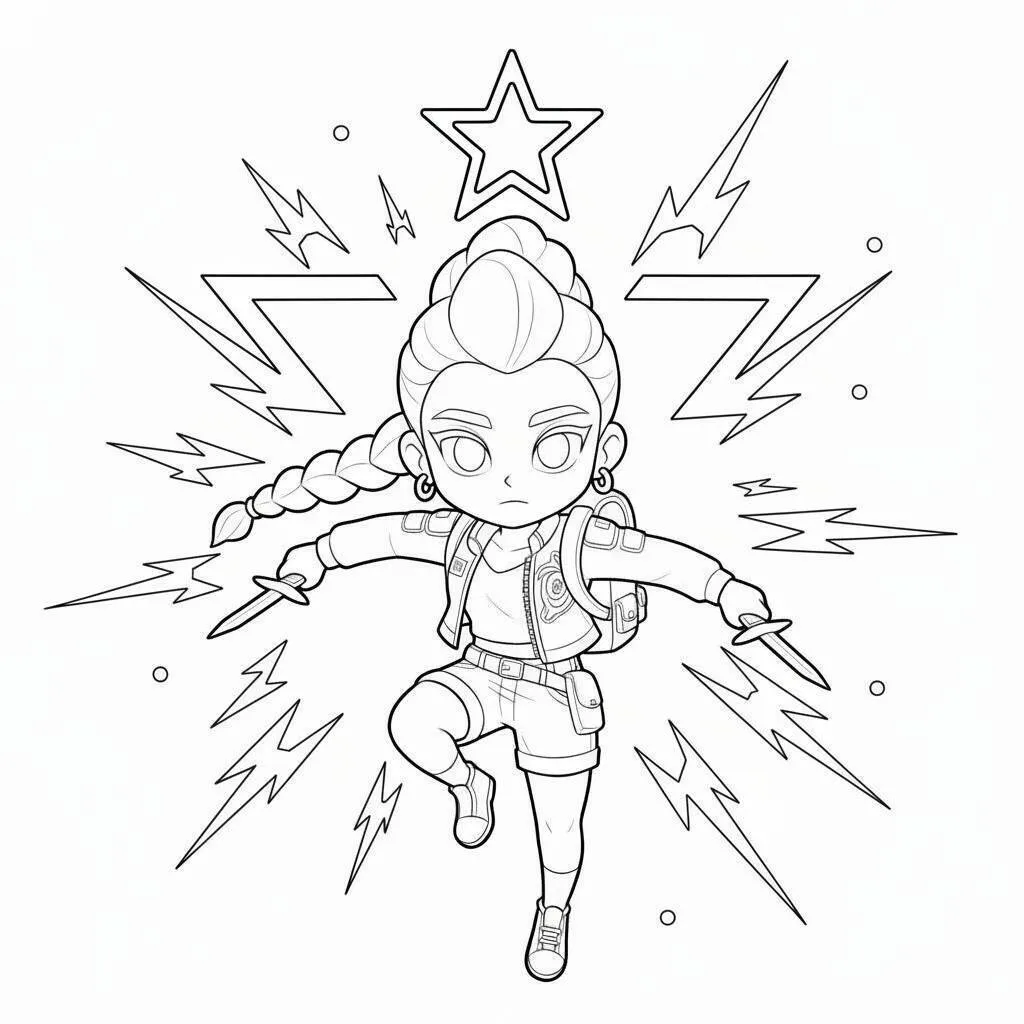 Desenho do Huntrix para colorir Desenho do Huntrix para colorir