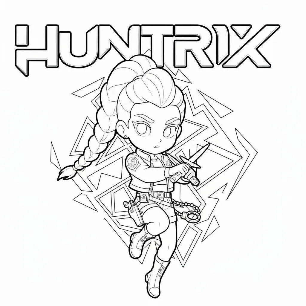 Desenho do Huntrix para colorir Desenho do Huntrix para colorir
