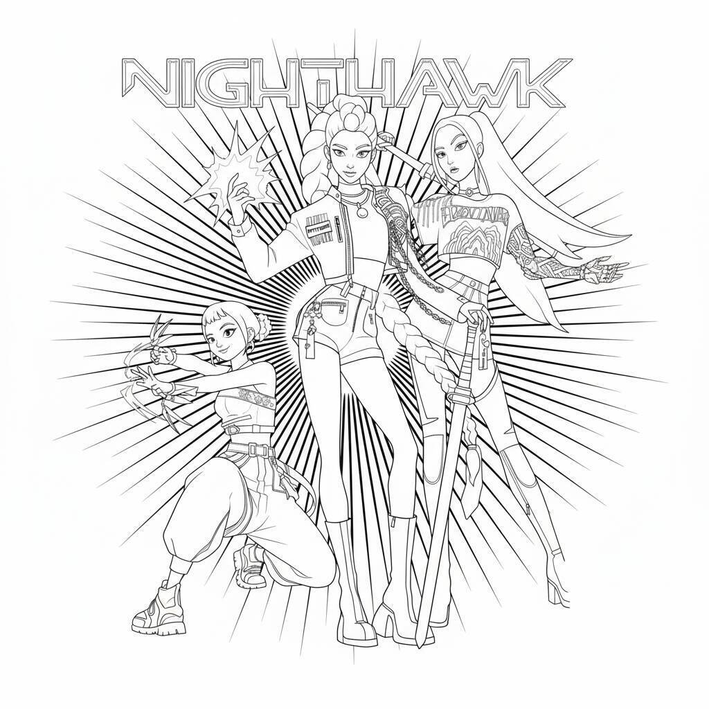Desenho do Huntrix para colorir
