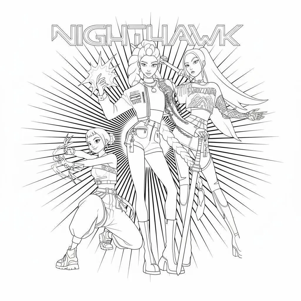 Desenho do Huntrix para colorir