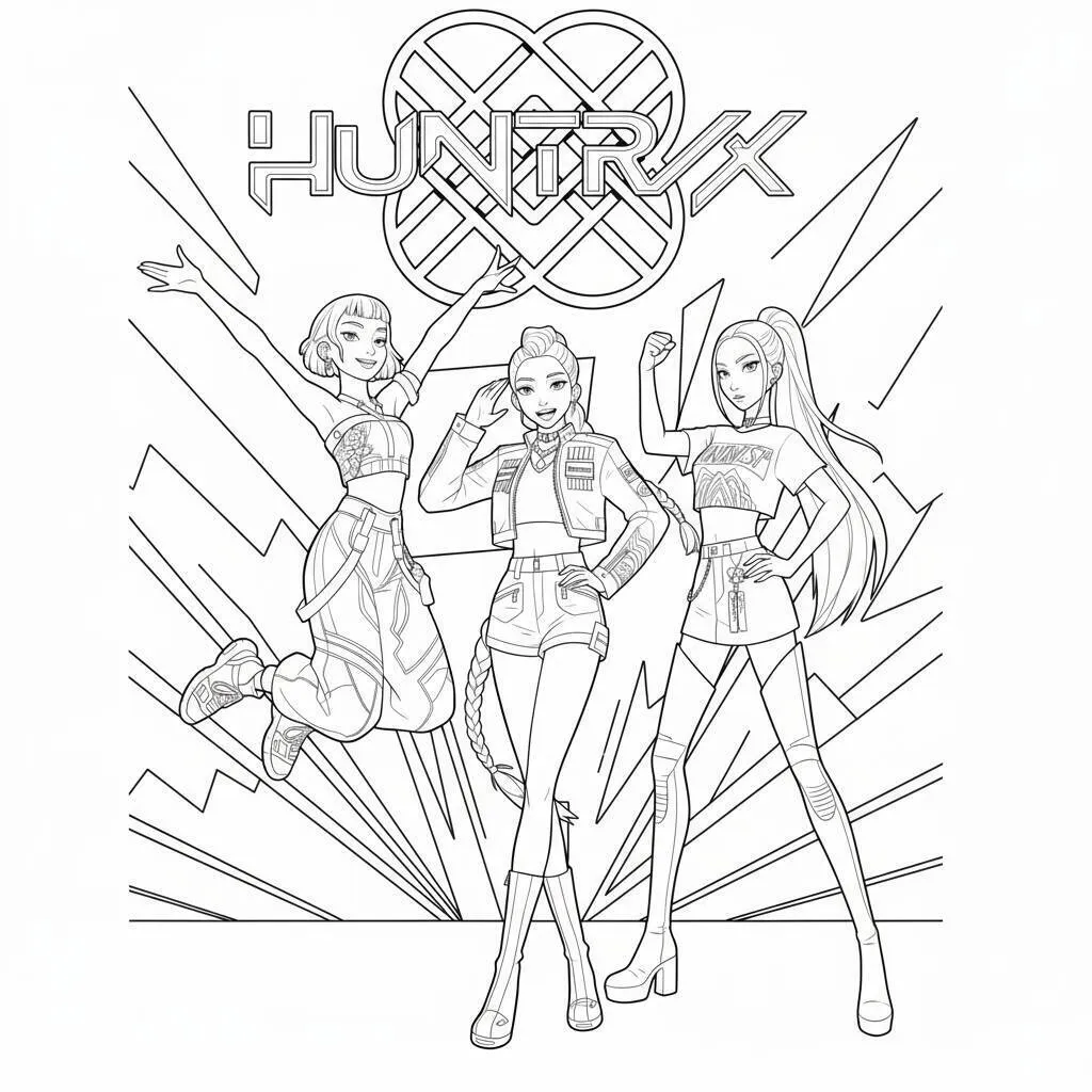Desenho do Huntrix para colorir Desenho do Huntrix para colorir