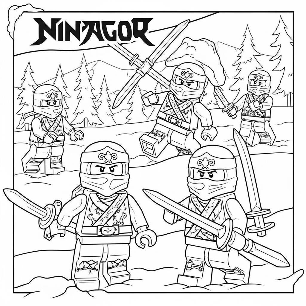 Desenho do Inverno de Lego Ninjago para Colorir