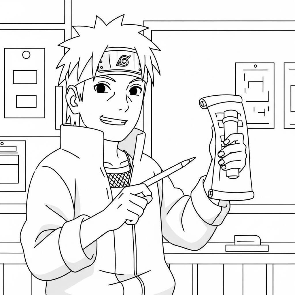 Iruka Coloring Page in Cute Style