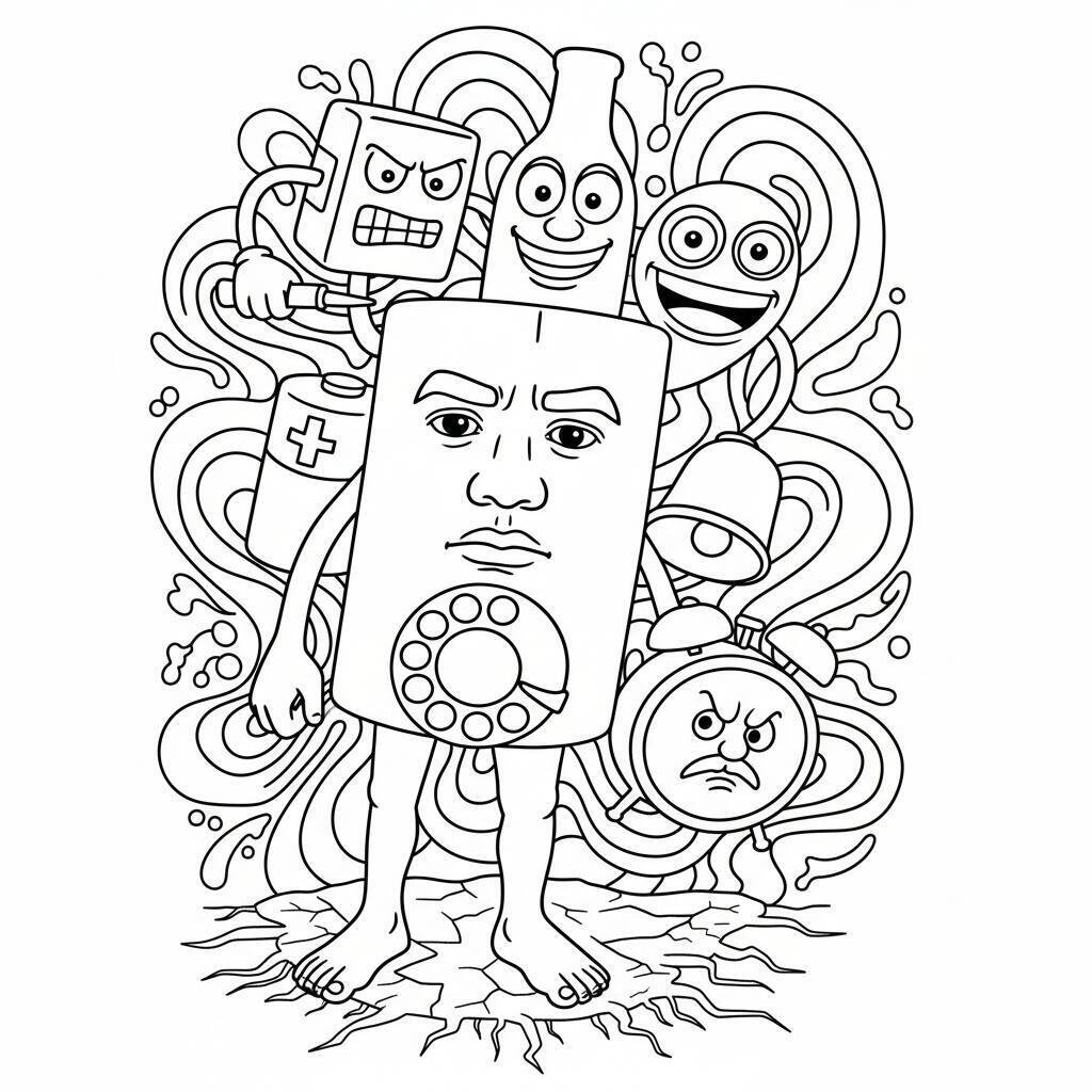 Desenho do Italian Brainrot para colorir