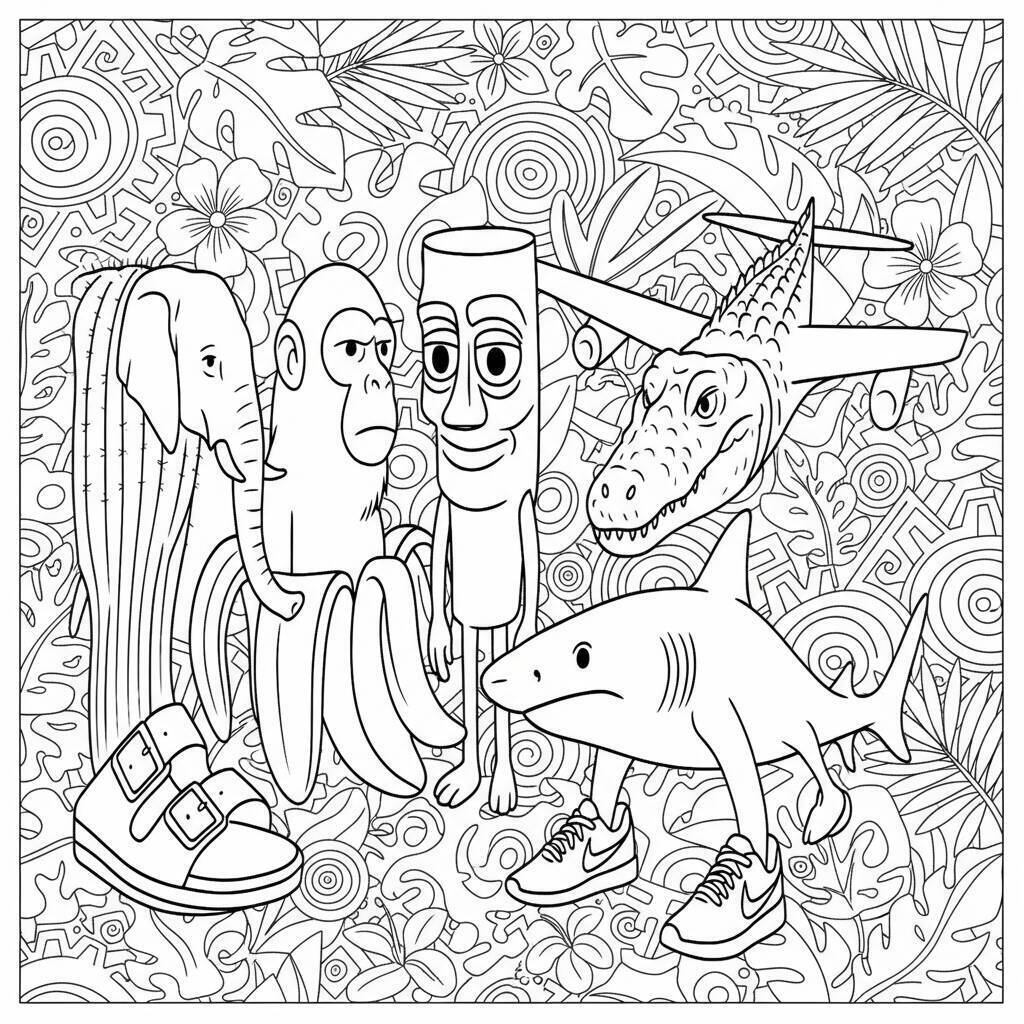 Desenho do Italian Brainrot para colorir