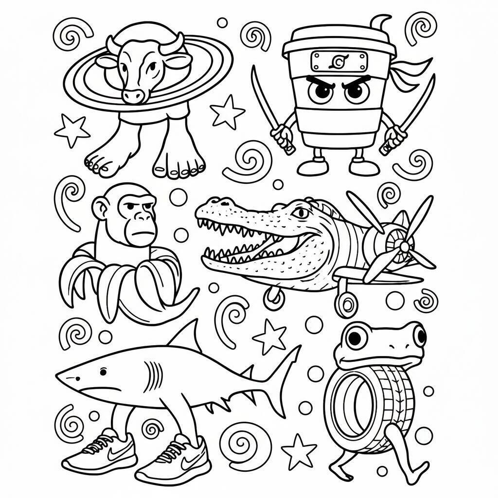 Desenho do Italian Brainrot para colorir