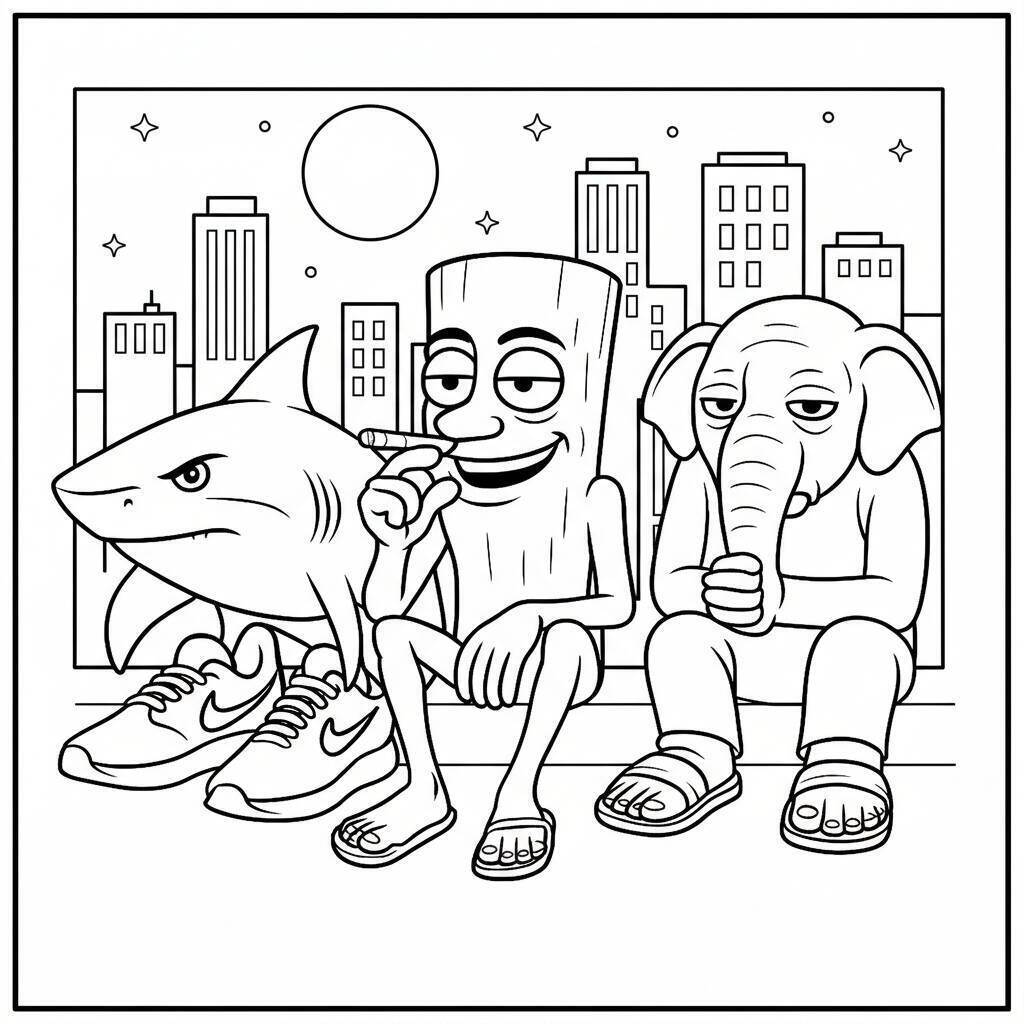 Desenho do Italian Brainrot para colorir