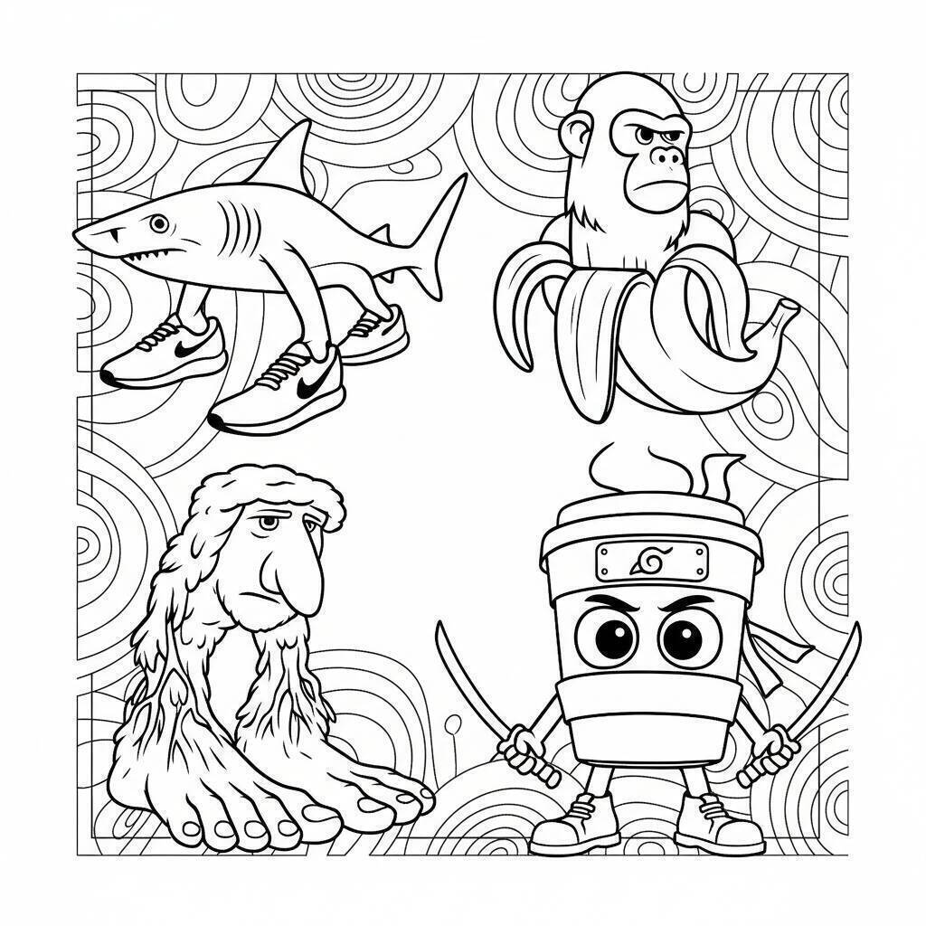 Desenho do Italian Brainrot para colorir