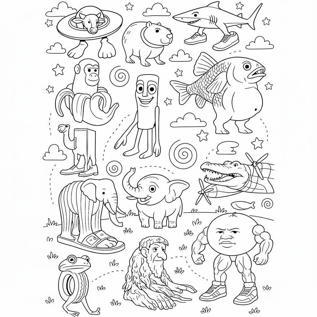 Desenho do Italian Brainrot para colorir