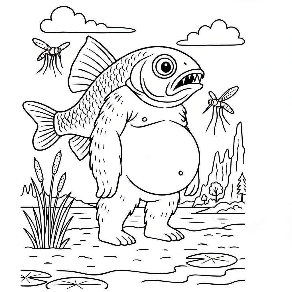 Desenho do Italian Brainrot para colorir