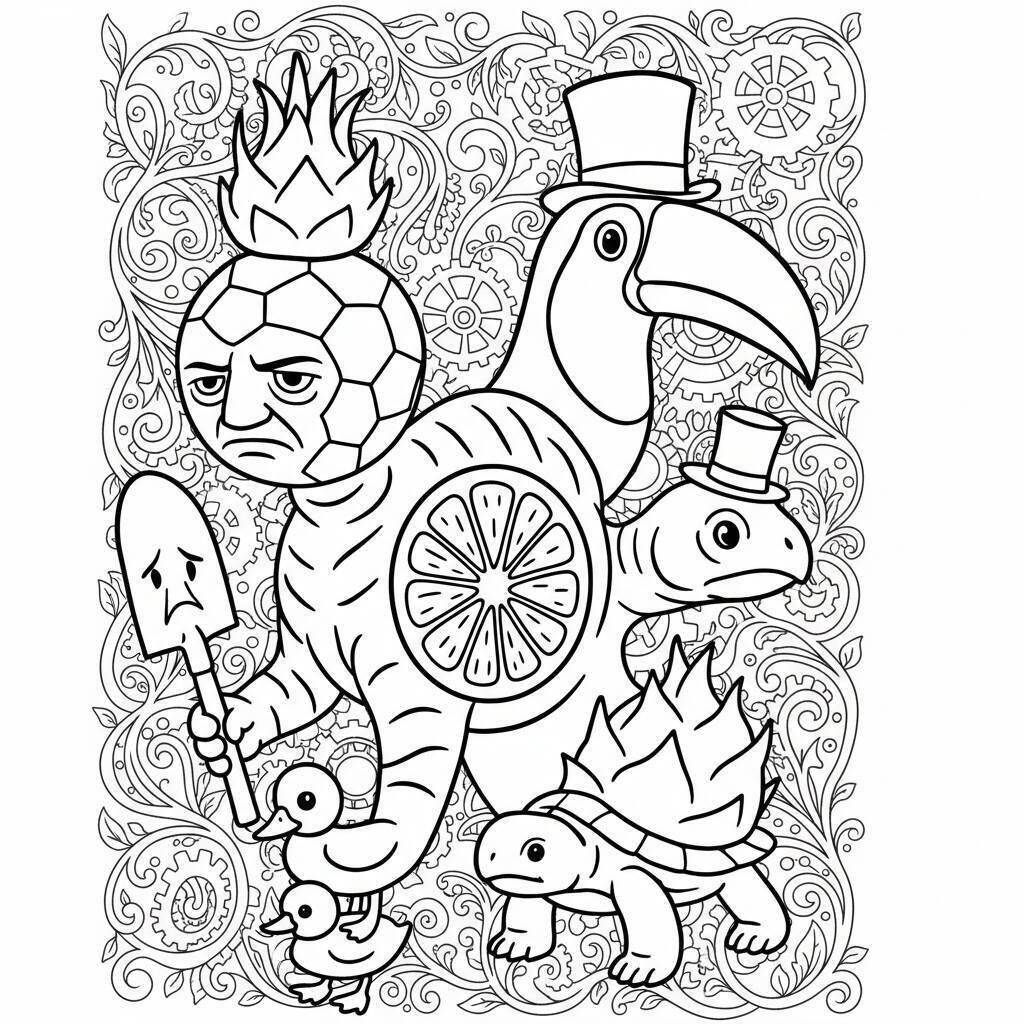 Desenho do Italian Brainrot para colorir