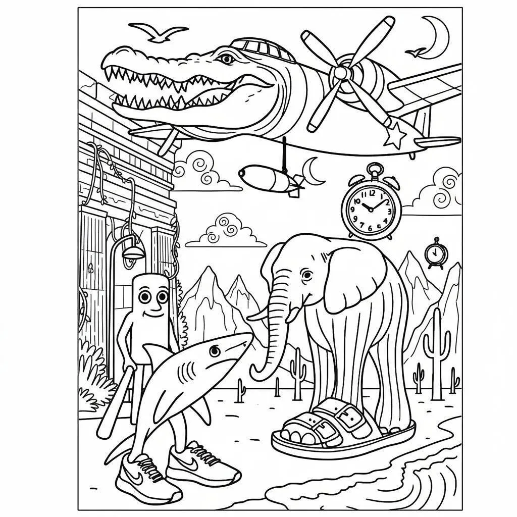 Desenho do Italian Brainrot para colorir