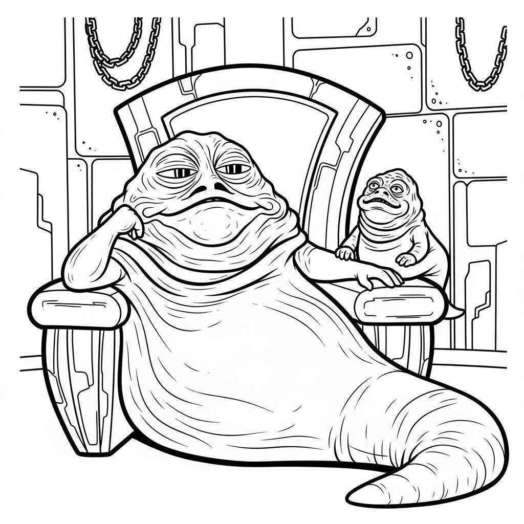 Desenho do Jabba the Hutt para Colorir