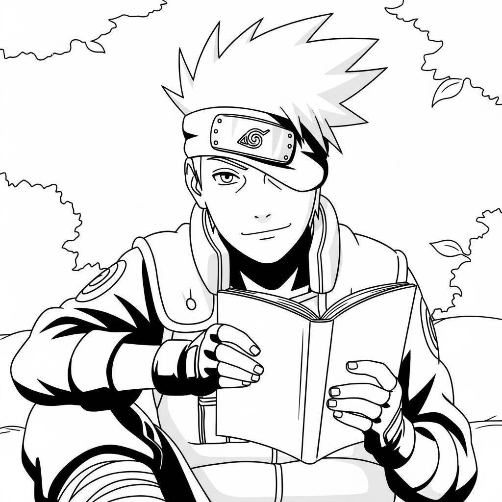 Kakashi Adult Style Coloring Page