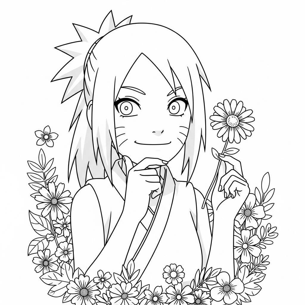 Karin's Coloring Page in Cute Style