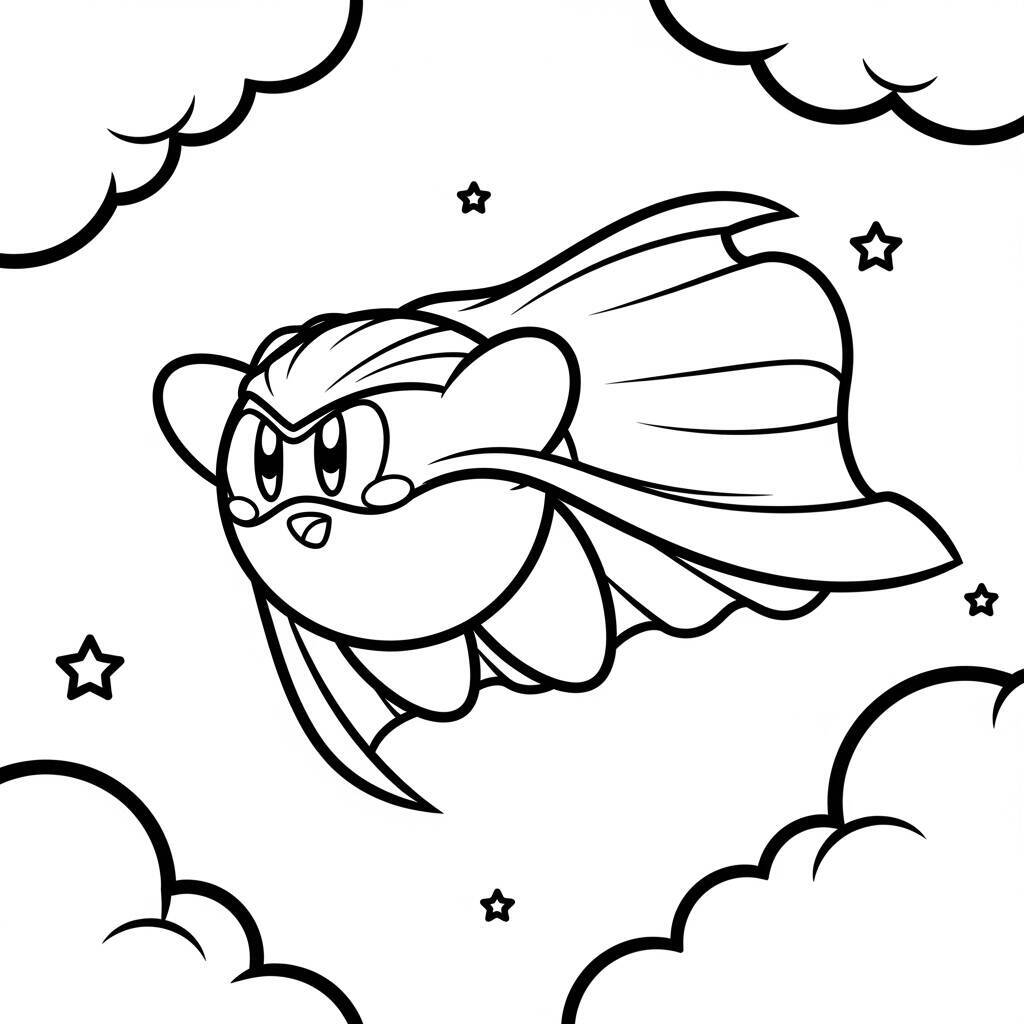 Desenho do Kirby como Super-Herói para Colorir