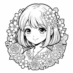 Coloriage de style Kurenai Kawaii