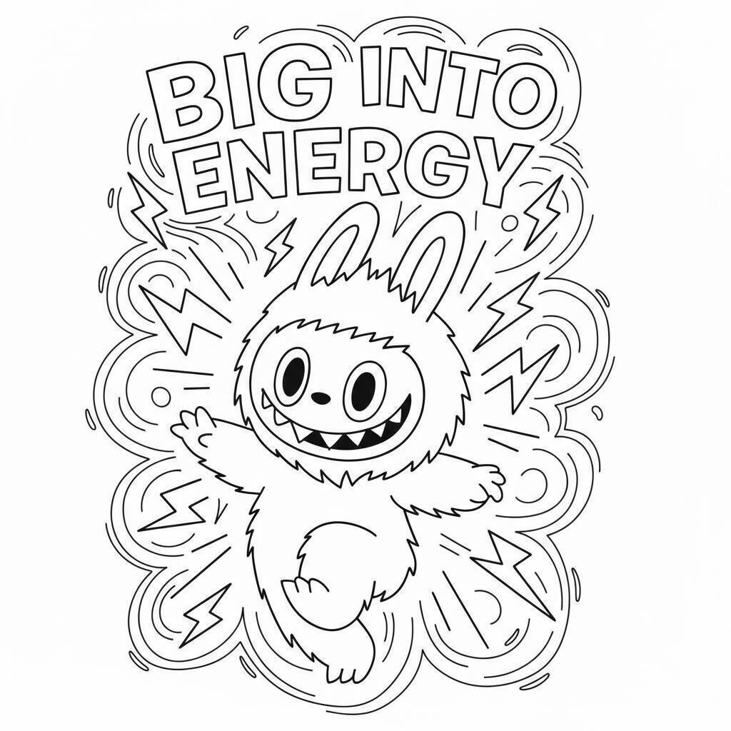 Desenho do Labubu Energético para colorir