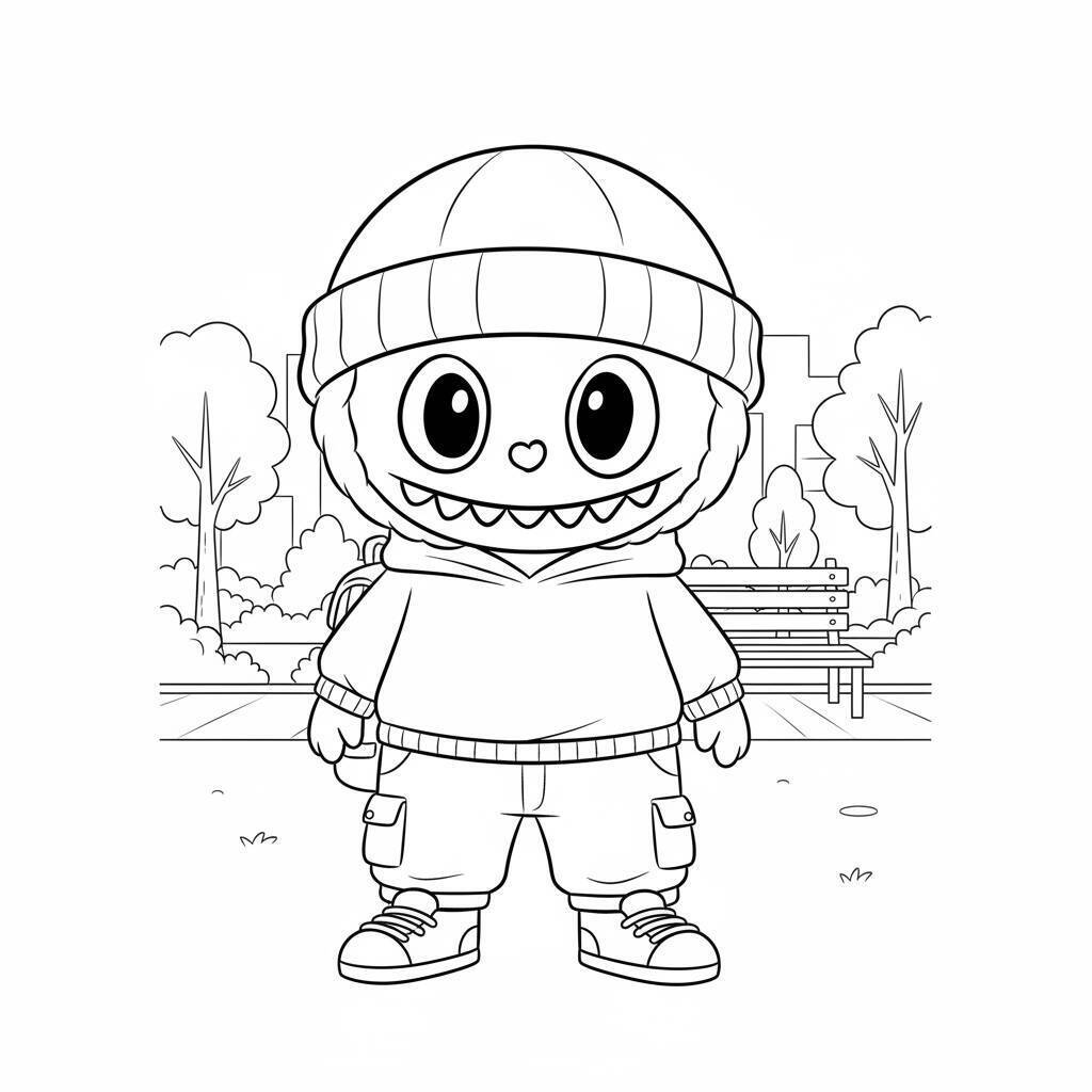 Desenho do Labubu Estiloso para colorir