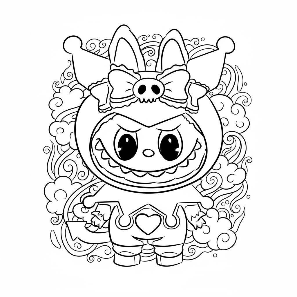 Desenho do Labubu Fantasiado para colorir