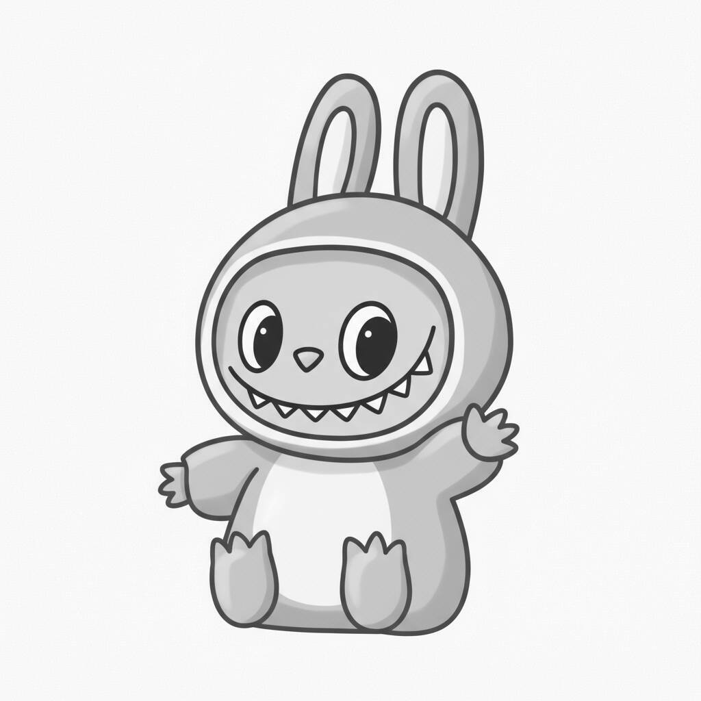 Desenho do Labubu Sorridente para colorir