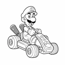 Desenho do Luigi Kart Super Mario para Colorir
